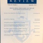 Special Issue  of UBC Law Review on “Digital Media, Video Games, And The Law” is out..