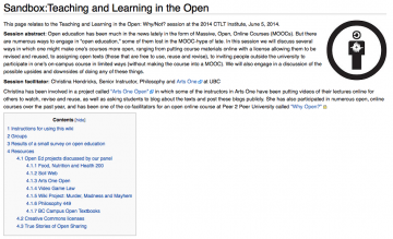 “Teaching and Learning in the Open: Why/Not?” 2014 CTLT Institute