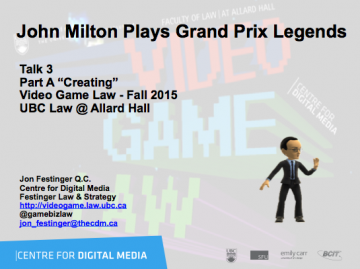 Class 3 – 9/30/15: “John Milton Plays Grand Prix Legends” & Ian Verchere