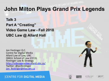 Class 3 – 9/26/18; “John Milton Plays Grand Prix Legends”