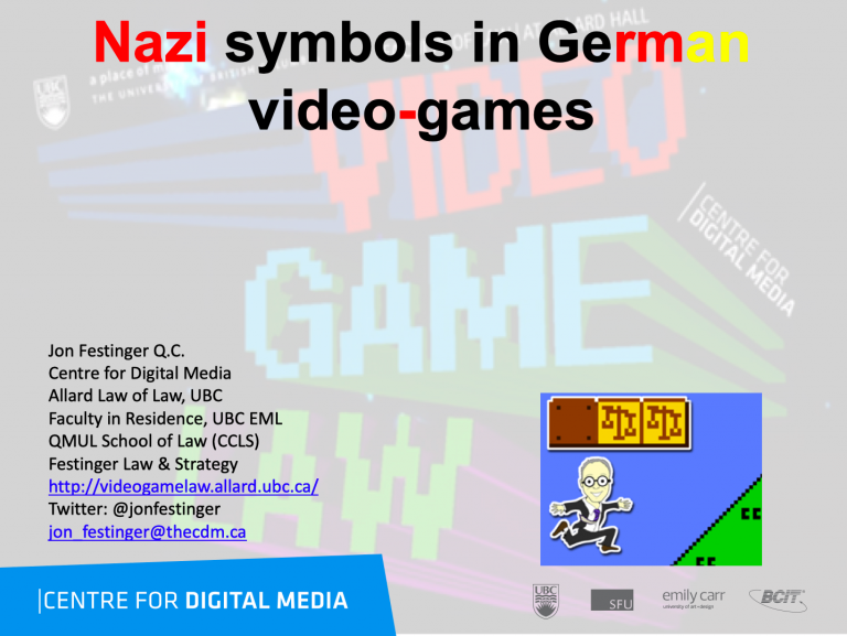 “Nazi symbols in German videogames” More Than Just A Game Frankfurt; Post 3 Video Game Law “Nazi symbols in German videogames” More Than Just A Game Frankfurt; Post 3 Video Game Law