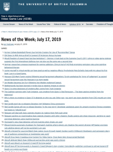 News of the Week; July 17, 2019