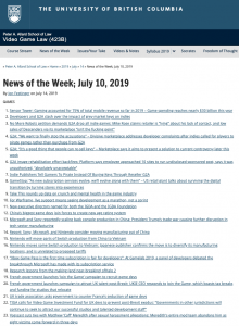News of the Week; July 10, 2019