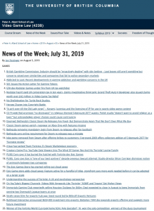 News of the Week; July 31, 2019