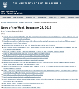 News of the Week; December 25, 2019