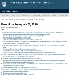 News of the Week; July 29, 2020