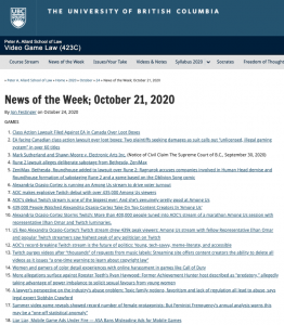 News of the Week; October 21, 2020