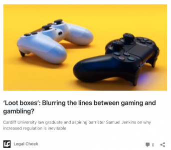 Loot Boxes: Gaming or Gambling?