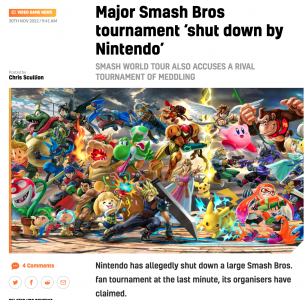Nintendo Super Smash Bros Tournament Licensing Dispute