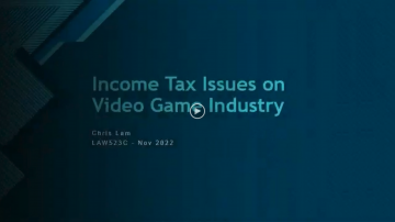 Presentation: Income tax issue of video game industry